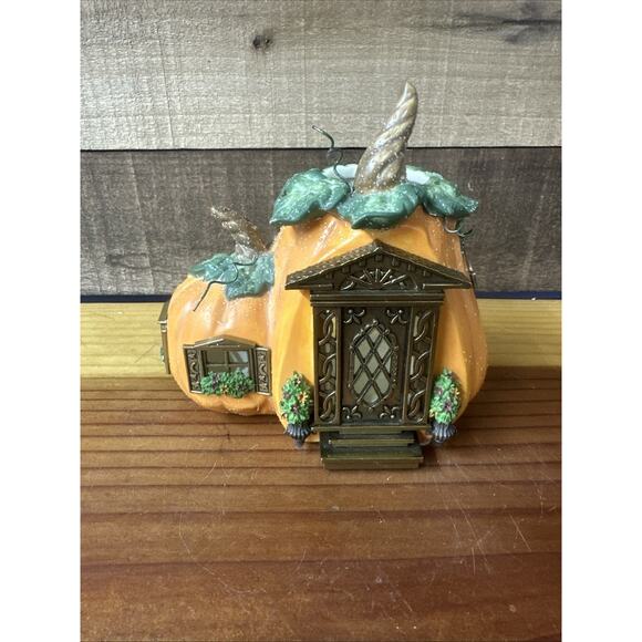 Partylite Pumpkin Cottage #1 Tealight Candle Holder Fall Harvest Ceramic - Picture 1 of 6
